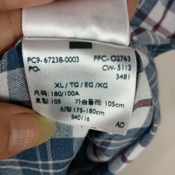 Levis Mens Short Sleeve Plaid Shirt Standard Fit XL Linen Cotton Summer Casual - Picture 5 of 6